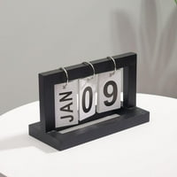 Флип диаграма вечен календар, дървен творчески шик офис декорация за декорация календар, ретро винтидж стил на изкуство