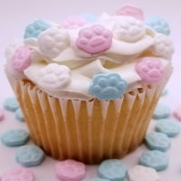 Розово, синьо и бяло куче, котка, приписване на ядливи бонбони за животни, - чудесно за тарталети, бисквитки, торти, торта изскачащи и парти маси