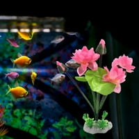 Fairnull аквариум изкуствен лотос цветя риба резервоар вода лилия аквариум пейзаж орнамент за риби декорации за декорация на бюро