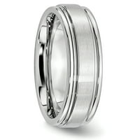 Cobalt Ridged Edge Wedding Ring Band Размер 12. Classic Flat W Edge Fashion Jewelry Идеални подаръци за жени Подарък от сърце