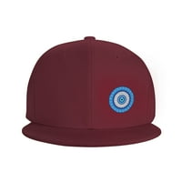 Douzhe Flat Brim Cap Snapback Hat, Blue Aled Matiasma Evil Eye Prints Регулируеми червена бейзболна шапка за възрастни