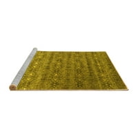 Ahgly Company Machine Pashable Indoor Square Abstract Yellow Contemporary Area Cugs, 4 'квадрат