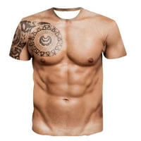 Тениска за мъжкия мускулен фитнес 16d печат моден новост готин дизайн кръгла шия с късо ръкав риза