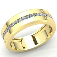 Естествен 3CT кръгла изрязана диамантена мъжка подредена годишнина сватбена лента солидна 10k роза, бяло или жълто злато GH I1-I2