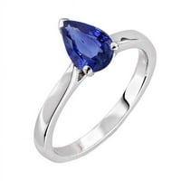 2. CT Solitaire White Gold Sri Lankan Sapphire Ring, размер 6.5