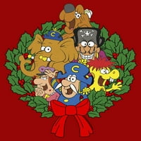Junior's Cap'n Crunch Christmas Crew reath Graphic Tee червен голям голям
