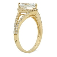 1. CT Brilliant Marquise Cut Clear Simulated Diamond 18K Yellow Gold HaliateR с акценти пръстен SZ 9.75