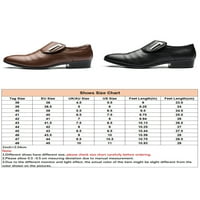 Мъжки кожени обувки за обувки за обувки за обувки Slip On Oxfords Men Lightweight Loafers Официално черно 9.5