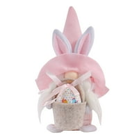 Vikakiooze Великден гном Плюшени украси за кукли, зайче безлични кукли Великденски орнаменти, орнаменти на зайчета, на закрито пролетен декор, великденски декорации, ор
