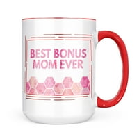 Коледна бисквитка калай най -добрата бонус мама някога майчин ден акварелен пчелен розов халба подарък за любители на чай за кафе