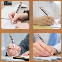 DABULIU Сладки химикалки, персонализирана химикалка, естетически химикалки Натурални камъни метални прибиращи се писалки, писалки за черни писалки за училищни пособия, офис консумативи, подарък за годеж