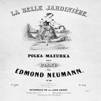 Полка корица на листа за песни. Корица на нотирана музика, 1852. Плакатен печат от