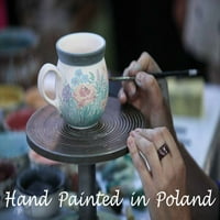 Полско керамично масло за ястие с ръка боядисано в Boleslawiec, Полша + Сертификат за автентичност