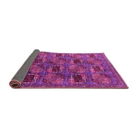 Ahgly Company Indoor Rectangle Oriental Pink Industrial Area Rugs, 5 '8'