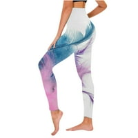Женски удобни йога панталони ежедневни блокови ивици с висока талия многоцветни панталони за вратовръзка за боядисване на панталони за кожи за коефициент за управление на фитнес панталони