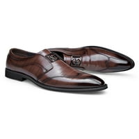 Gomelly мъже рокли обувки бродирани оксфордски обувки за обувки на броги, които неплъзгат лофове офис работа тъмно кафяво 8