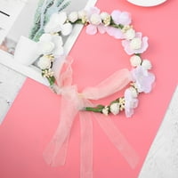Симулация на булчинския венец за коса Флорална корона Цветна лента Гарланд за холиади сватбена фотография
