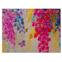 Art DesignArt 'Цветни цъфтящи цветя Композиция XI' Традиционни панели за арт с стена - естествена борова дървесина в. широк в. Високо