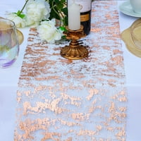 Rose Gold Table Runner 11 x108 блясък метален розов тънък мрежест бегач на масата искрящо декорации на маса