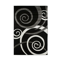 Внос на килими ORELSI Collection Swirl Area Rug Black Grey 3'9 5'9 4 '6' Вътрешно сиво правоъгълник