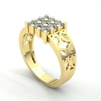 Истински 0.75CTW Кръгло изрязване на диамант мъжки фантастични годежи годишнини пръстен Солидна 18k роза, бяло или жълто злато G Si1