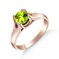 Galaxy Gold 14K Rose Gold Пръстен с пасианс W Natural Peridot - размер 10.5