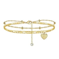 Yubnlvae Anklet Heart Layy