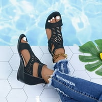 Обувки Сандали Дами пръст на модни кухи клинове за жени Причинени сандали Женски сандали