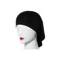 Женски забрадка еластична потна абсорбиращ памук подчертава хиджаб тръба капачка