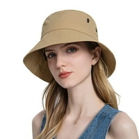 Жени слънце шапка широк ръб защита плажна шапка регулируема кофа шапка летни шапки кофа шапки каки