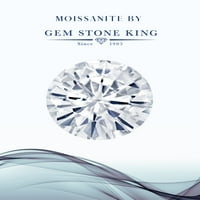 Gem Stone King 10K White Gold Moissanite Обеци за жени за жени