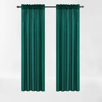 Задайте Hunter Green Mr Curtain Semi Sheer Pock Pocket Panel Plote Color Treate Down 37 широка 95 дължина на всеки компютър