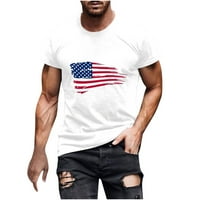 Лятна риза за мъже мъже небрежно кръгла шия популярен 3D цифров флаг печат пуловер фитнес спортни къси панталони ръкави тениска блуза къси панталони ръкави върхове за човек