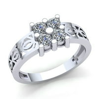 Естествен 2ct кръгла изрязана диамантена мъжка стилна годишнина годежен пръстен Твърда 10k роза, бяло или жълто злато GH I1-I2