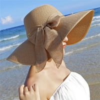 Жени големи краища слама шапка слънчева флопи широки шапки на краища нови шапки за сгъване на плаж