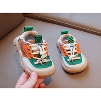 Gomelly Kids Trainers Кръг пръст за ходене обувки дантела маратонки Модни апартаменти Момичета момичета ежедневни обувки кафяви 6.5c
