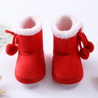 Днешните сделки Juebong Бебе зимни топли снежни ботуши мека подметка за не-тънки ботуши за бебета за бебета момичета, червени, 0- месеца