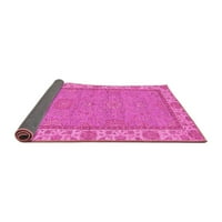 Ahgly Company Indoor Rectangle Oriental Pink Traditional Area Rugs, 4 '6'