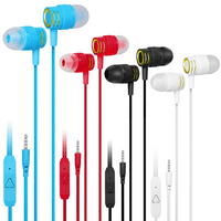 Urban R кабелни слушалки в ухо с микрофон за Alcatel 1s с кабел без заплитане, шумополиращ слушалки, дълбоки баси, в силиконови съвети за уши за пъпка