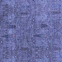Ahgly Company Machine Pashable Indoor Square Abstract Blue Modern Area Cugs, 5 'квадрат