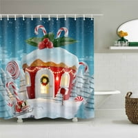 Sonernt весела Коледа Дядо Коледа Снежен човек душ завеса декор за баня комплект с куки