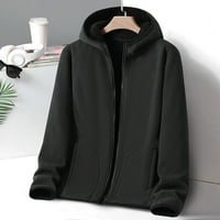 Sngxgn Мъжки спортни дрехи Пълно цип качулка зима на открито меко черупка мъжко яке, черно, размер 4xl