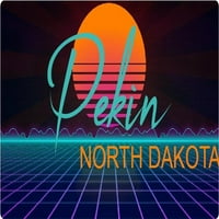 Pekin North Dakota Vinyl Decal Stiker Retro Neon Design