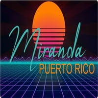 Miranda Puerto Rico Vinyl Decal Stiker Retro Neon Design
