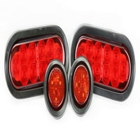 Червено 6 Овален светодиоден ремарке Стоп Завиване на опашката + Червена 2 LED маркер светлина