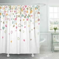 Син ден валентин ден разпръсна сърца от doodle flying confetti декор за баня за баня душ завеса