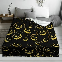 Спестявания на декорации за Хелоуин, одеяло за тиква за Хелоуин, модерно фланелет топло одеяло за спалня b
