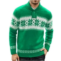Пуловери за мъже Модерни годни пуловер пуловер Коледни екипажи Сладки пуловери Зелени 2XL