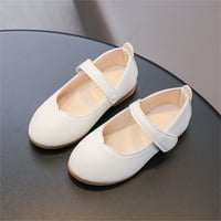 Leey-World Toddler Shoes Лято и есенна мода сладки момичета ежедневни обувки кръг пръст на тоя солиден цвят бял плосък дъно лека зимна мода
