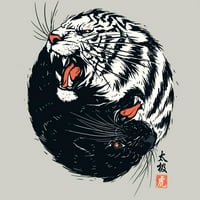 Taichi Tiger Juniors Argoal Grey Graphic Tee - Дизайн от хора m
